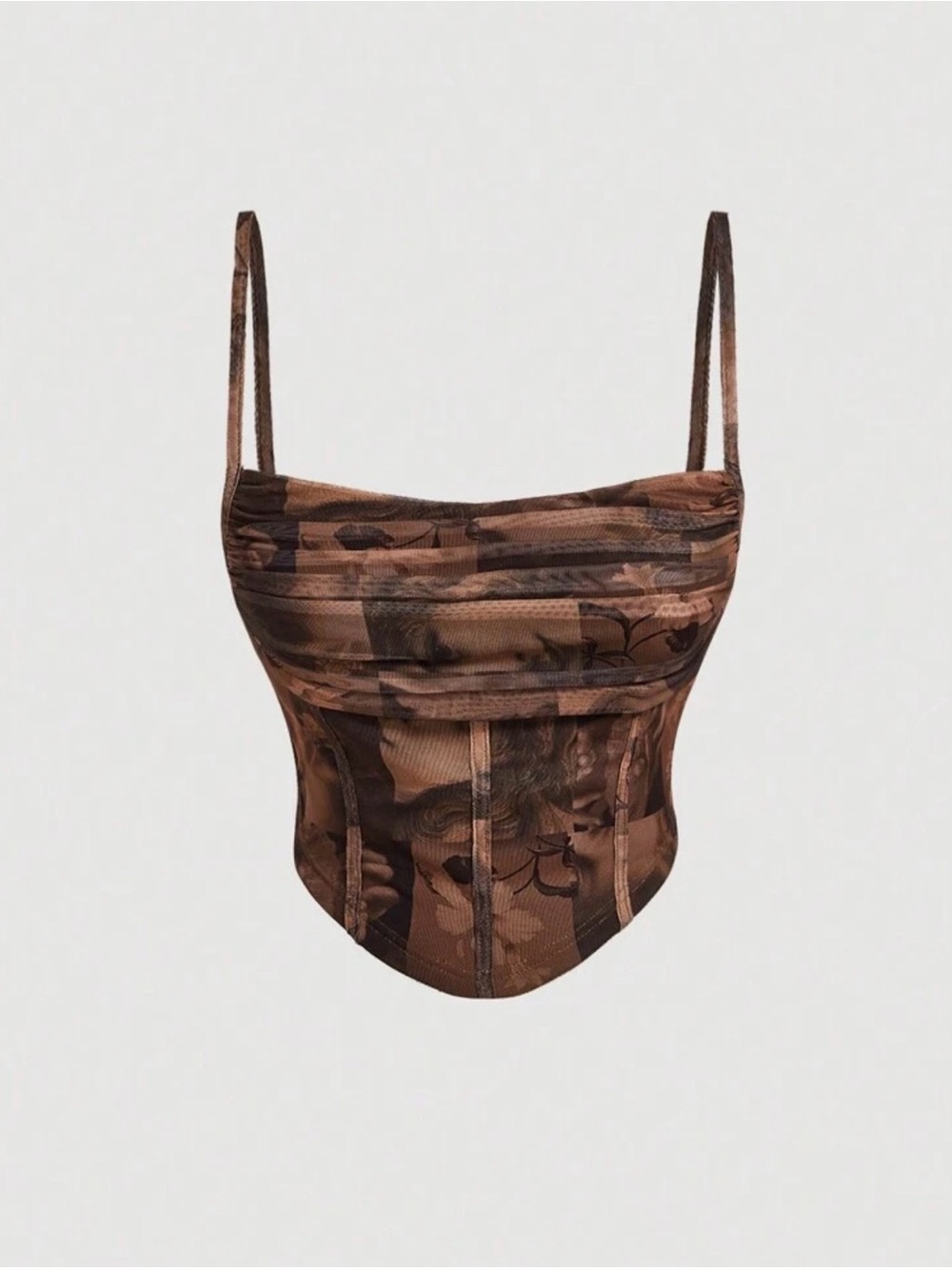 Vintage Floral Mesh Corset Top